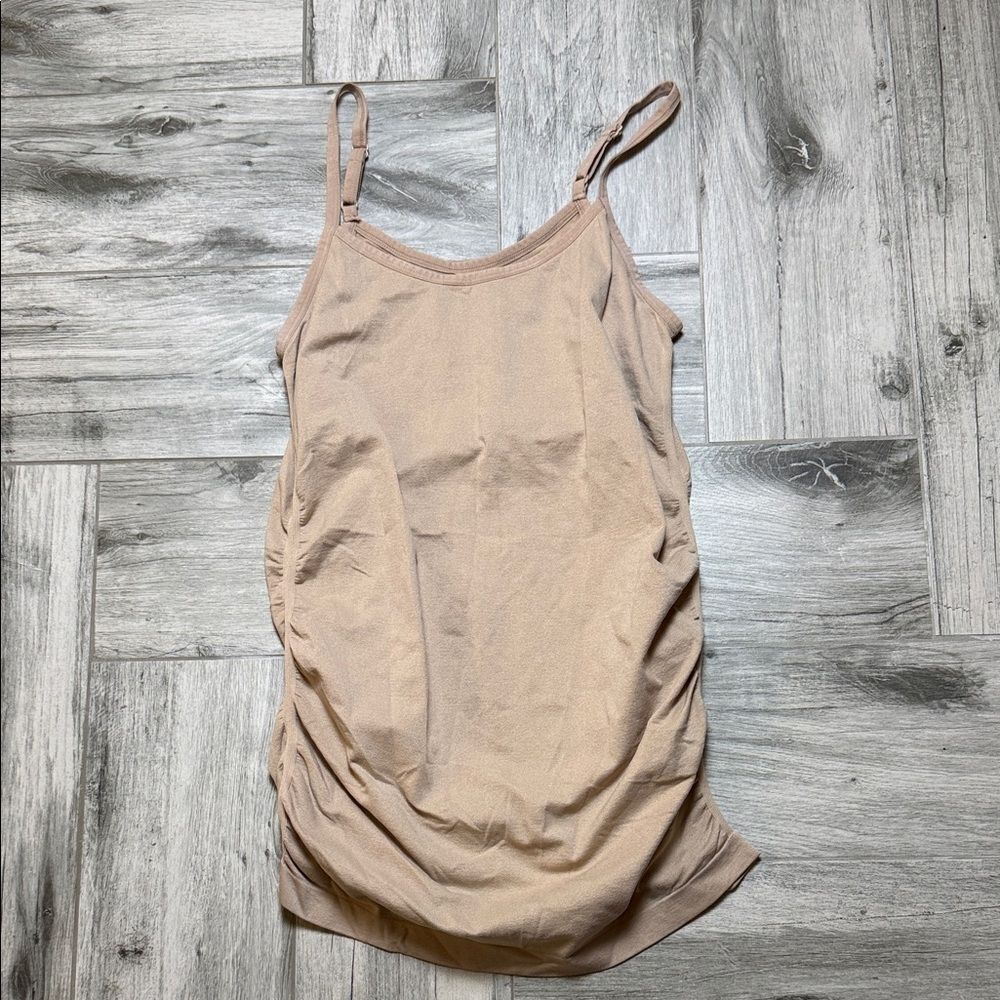 a:glow Maternity Beige Ruched Camisole Tank